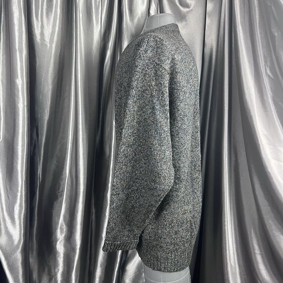 VTG Pendleton Virgin Wool Cardigan Sweater Men's XL Shetland Gray Tweed Grandpa - Picture 6 of 13